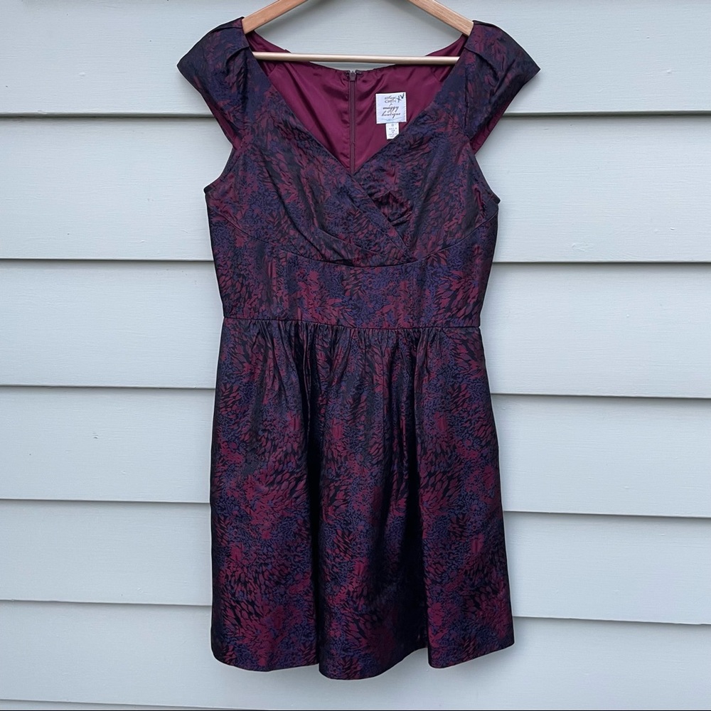 Suzi Chin Purple Brocade Fit and Flare Party address 8